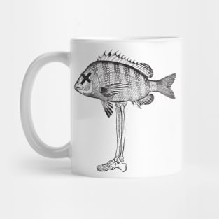 Fish with a skeleton leg Mug